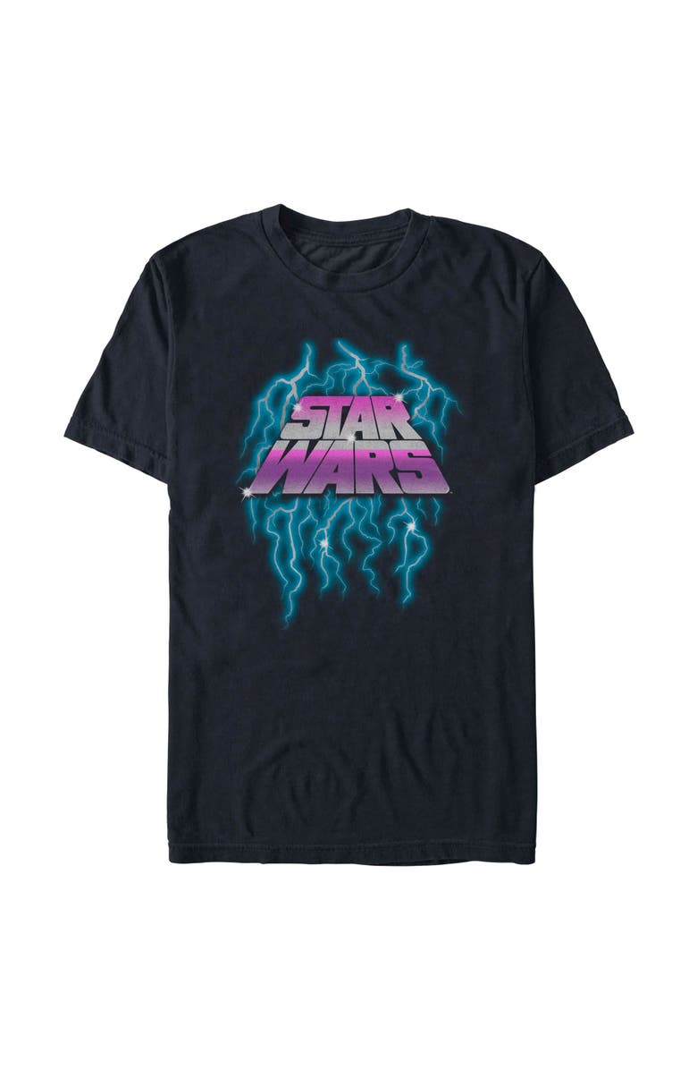Star Wars Men's Star Wars Lightning Logo  Graphic T-Shirt, Alternate, color, Black