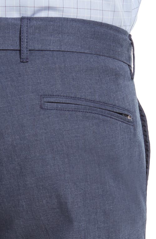 Nordstrom Slim Fit Coolmax® Flat Front Performance Chinos In Navy Blazer Heather
