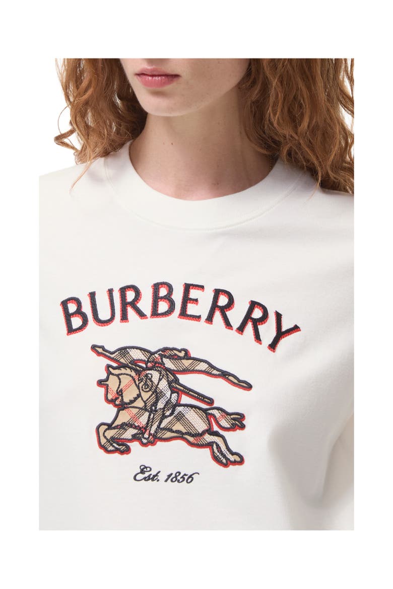 Knight Check Cotton T-shirt, Alternate, color, Chalk white