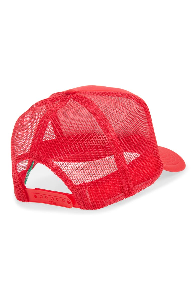 Get Happy Outside Trucker Hat, Alternate, color, RED