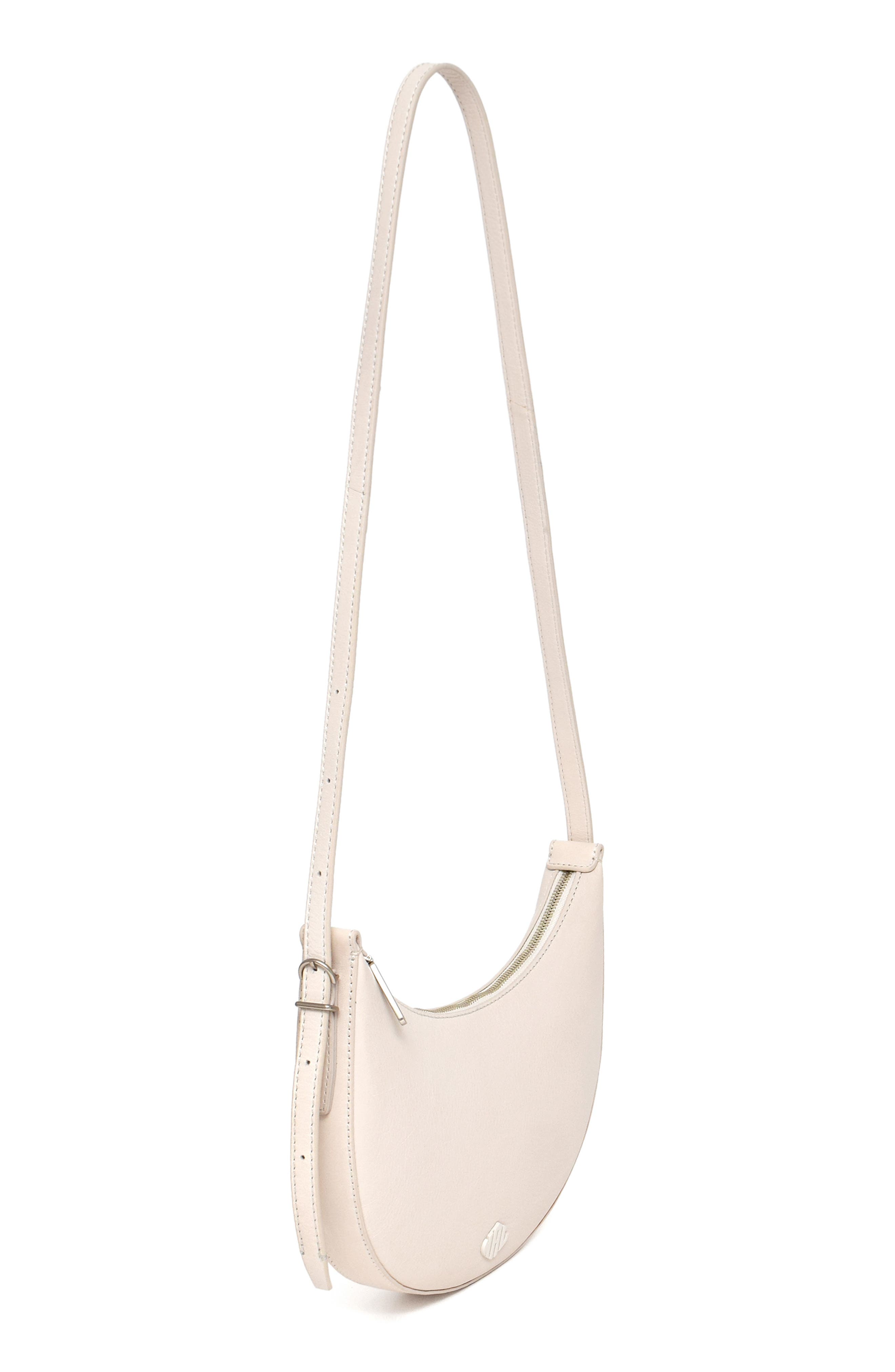 New Amsterdam Leatherworks Silas Leather Saddle Bag, Alternate, color, Ivory