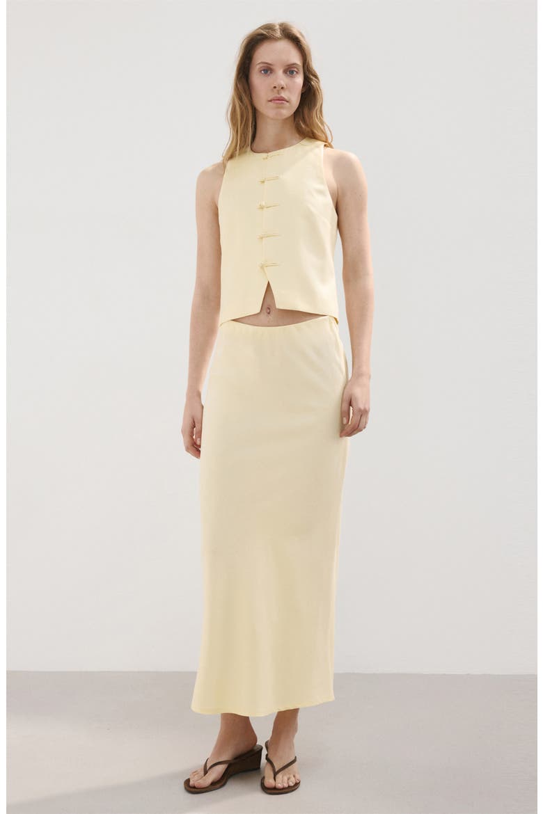 Straight Midi Skirt, Alternate, color, VANILLA