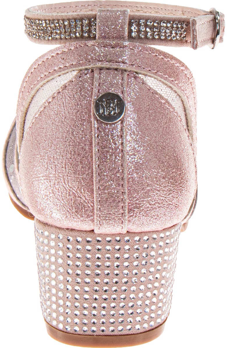 Badgley Mischka Collection Kids' Crystal Bow Ankle Strap Pump, Alternate, color, Pink