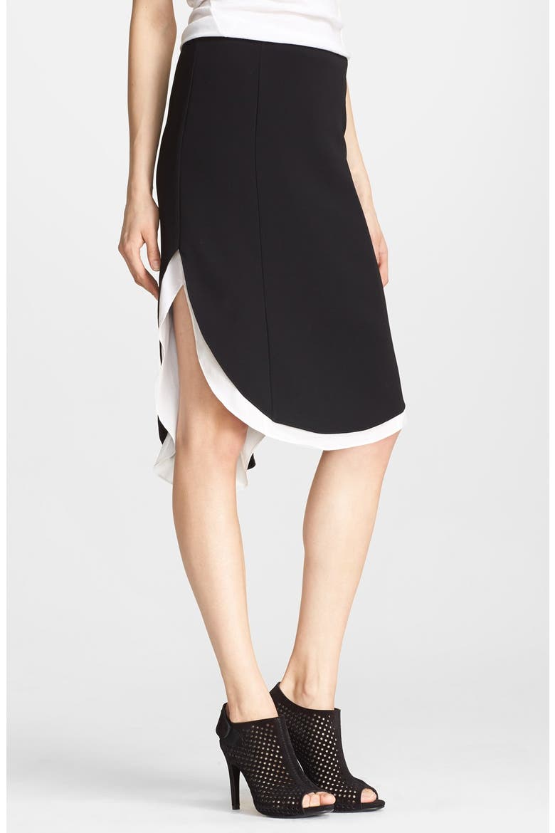 'Ashlee' High/Low Skirt, Main, color, BLACK
