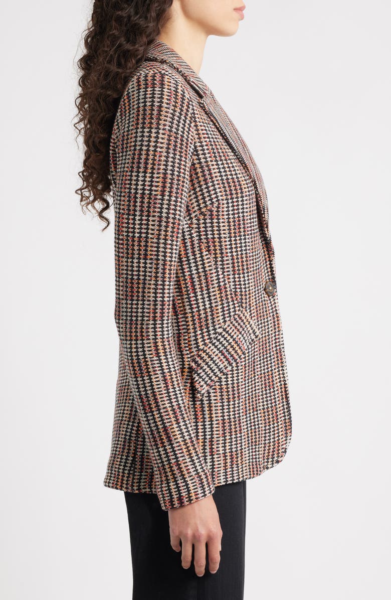 NIC+ZOE Plaid Femme Contour Knit Jacket, Alternate, color, Pink Multi