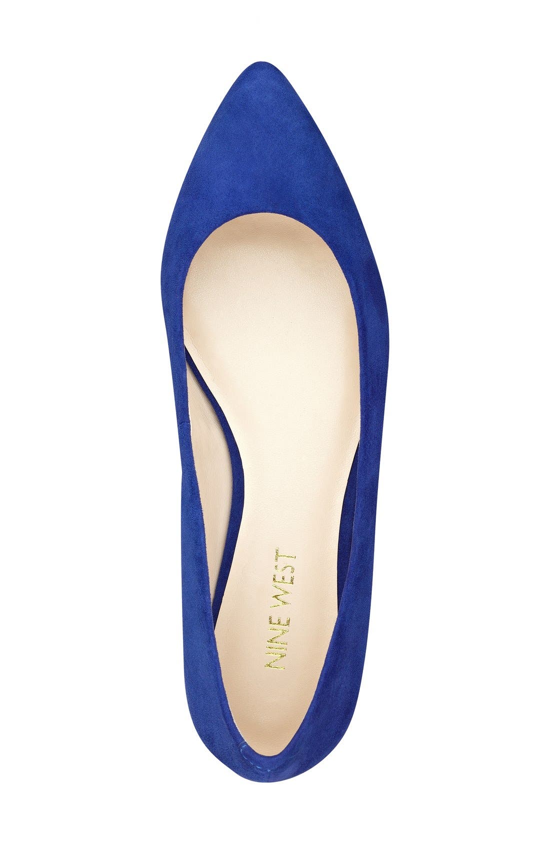 'Onlee' Pointy Toe Flat, Alternate, color, BLUE SUEDE