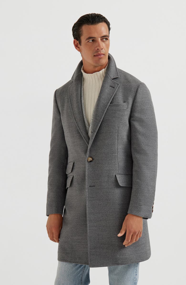 Brunello Cucinelli Handcrafted coat, Alternate, color, Medium Grey
