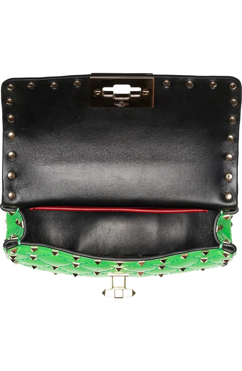 Valentino Garavani Mini Spike It Rockstud Neon Leather Shoulder Bag, Alternate, color,