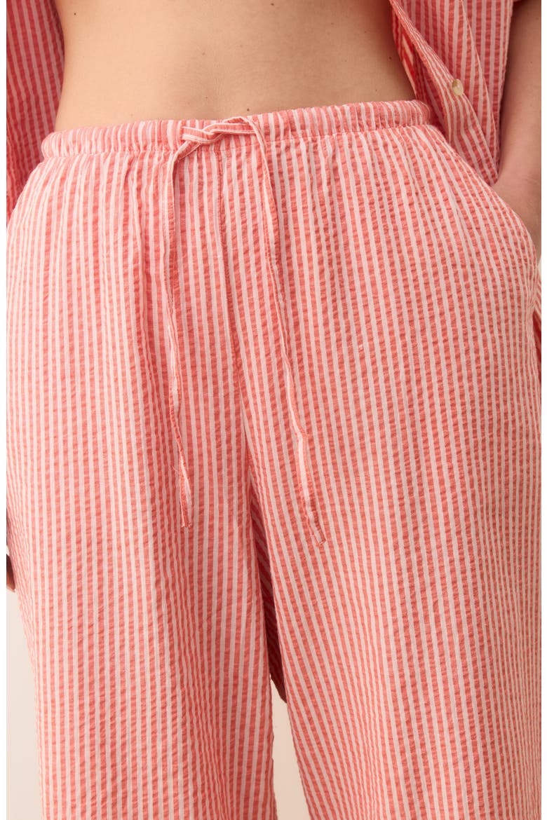 Seersucker Wide Leg Pants, Alternate, color, HIBISCUS/ SAND STRIPE