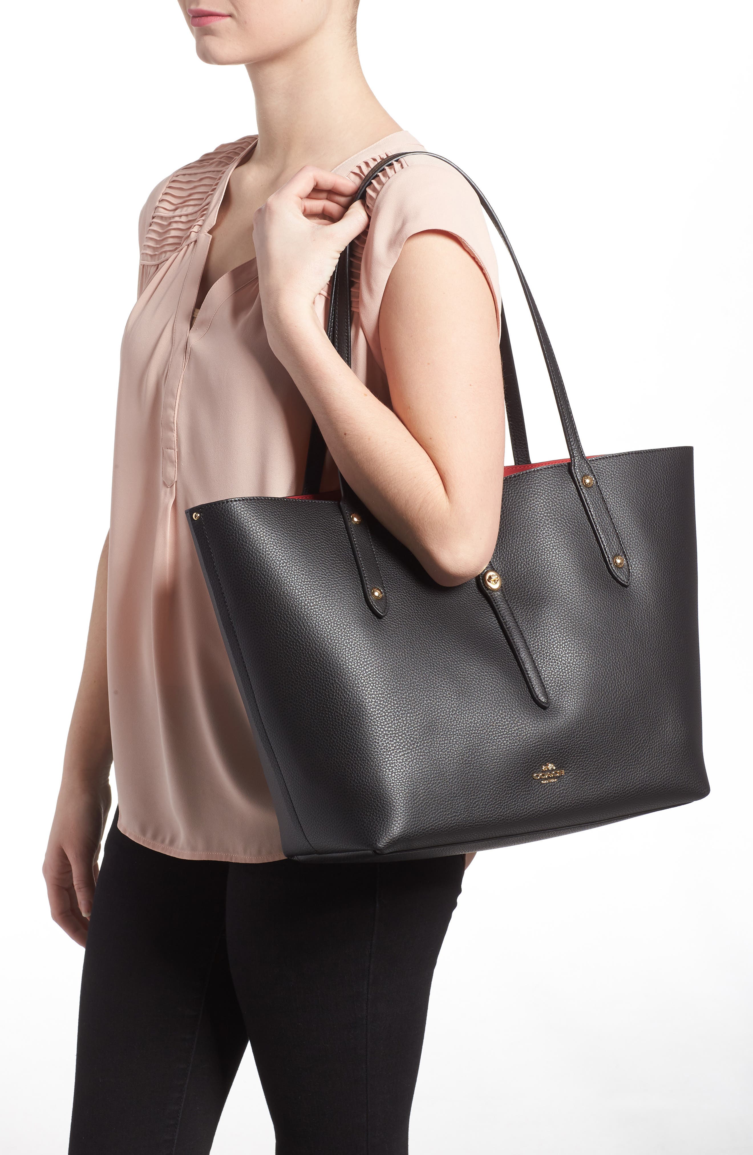 COACH Market Pebbled Leather Tote, Alternate, color, 