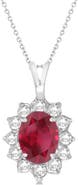 ALLUREZ Lab Ruby & Lab Diamond Accented Pendant Necklace 14k