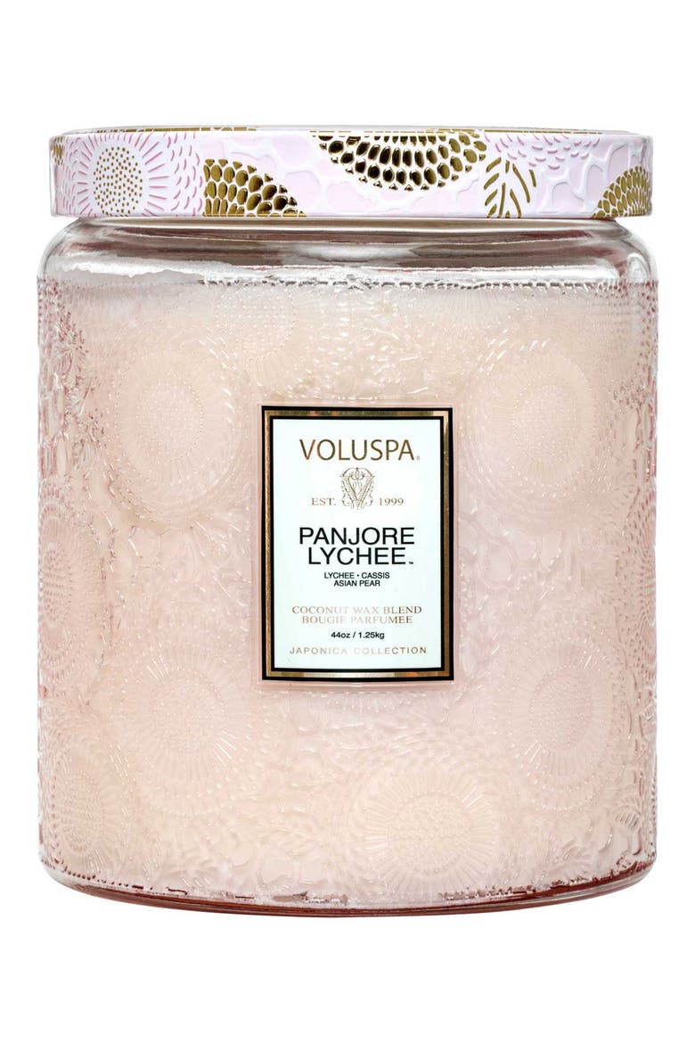 Panjore Lychee Luxe Jar Candle, Main, color, LYCHEE