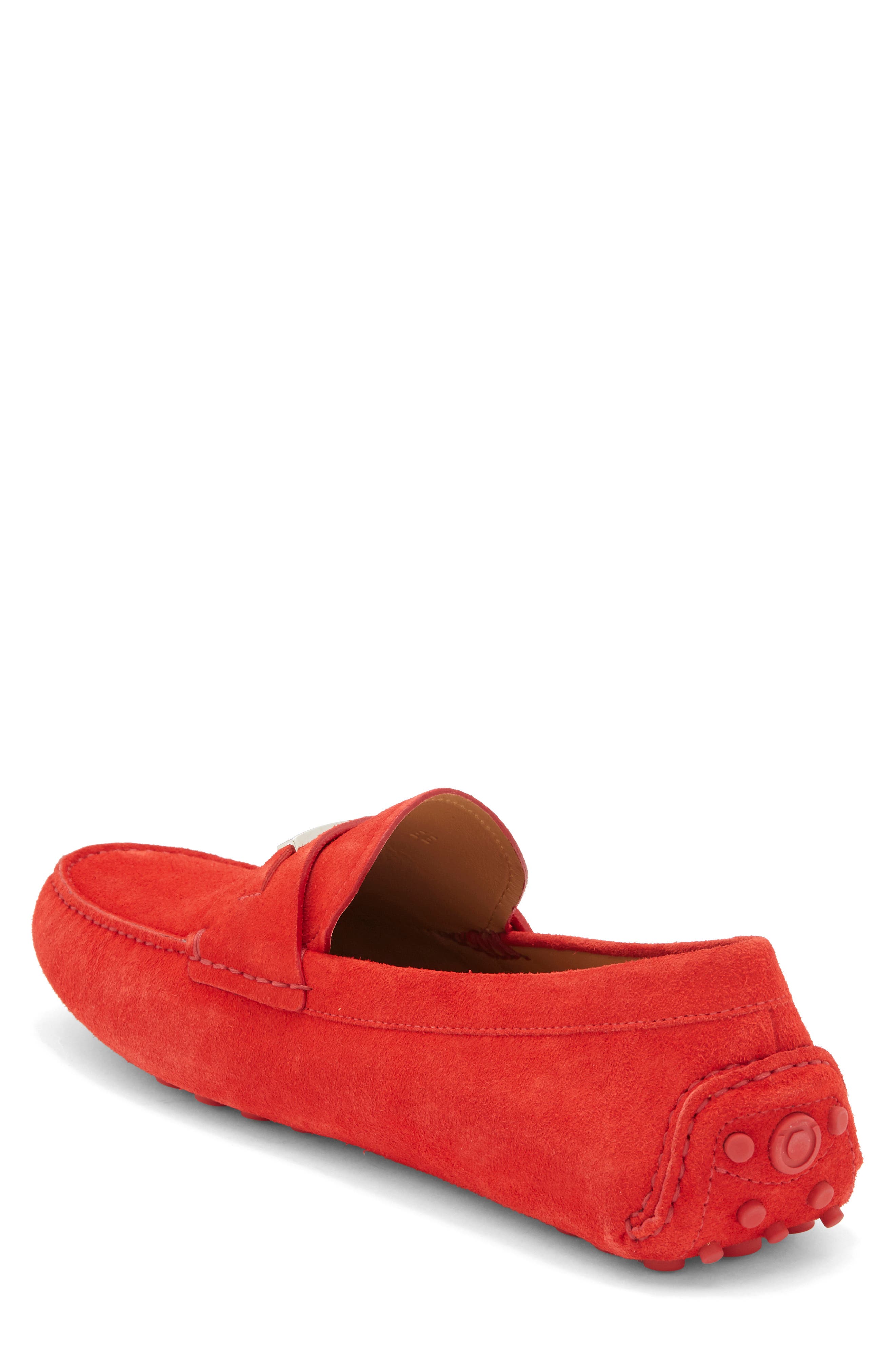 FERRAGAMO Suede Loafer, Alternate, color, Red