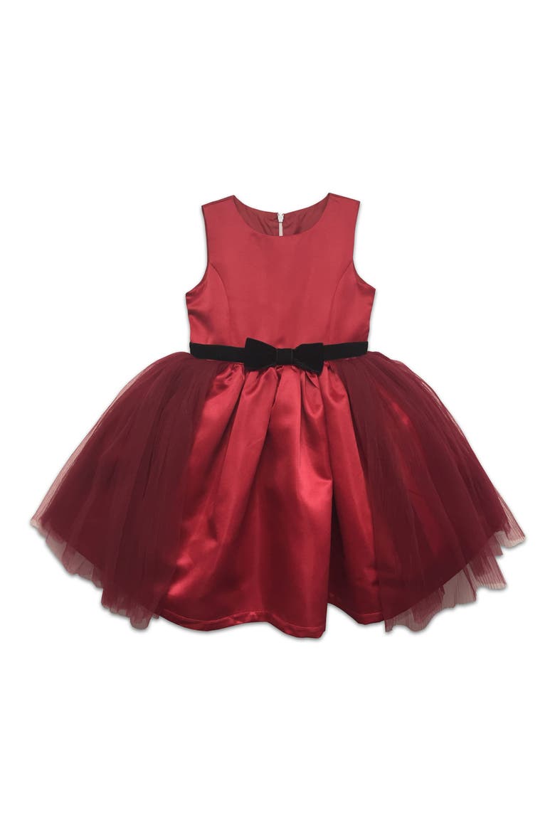 Kids' Tulle and Velvet Occasion Dress, Main, color, RED