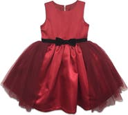 JOE-ELLA Kids' Tulle and Velvet Occasion Dress