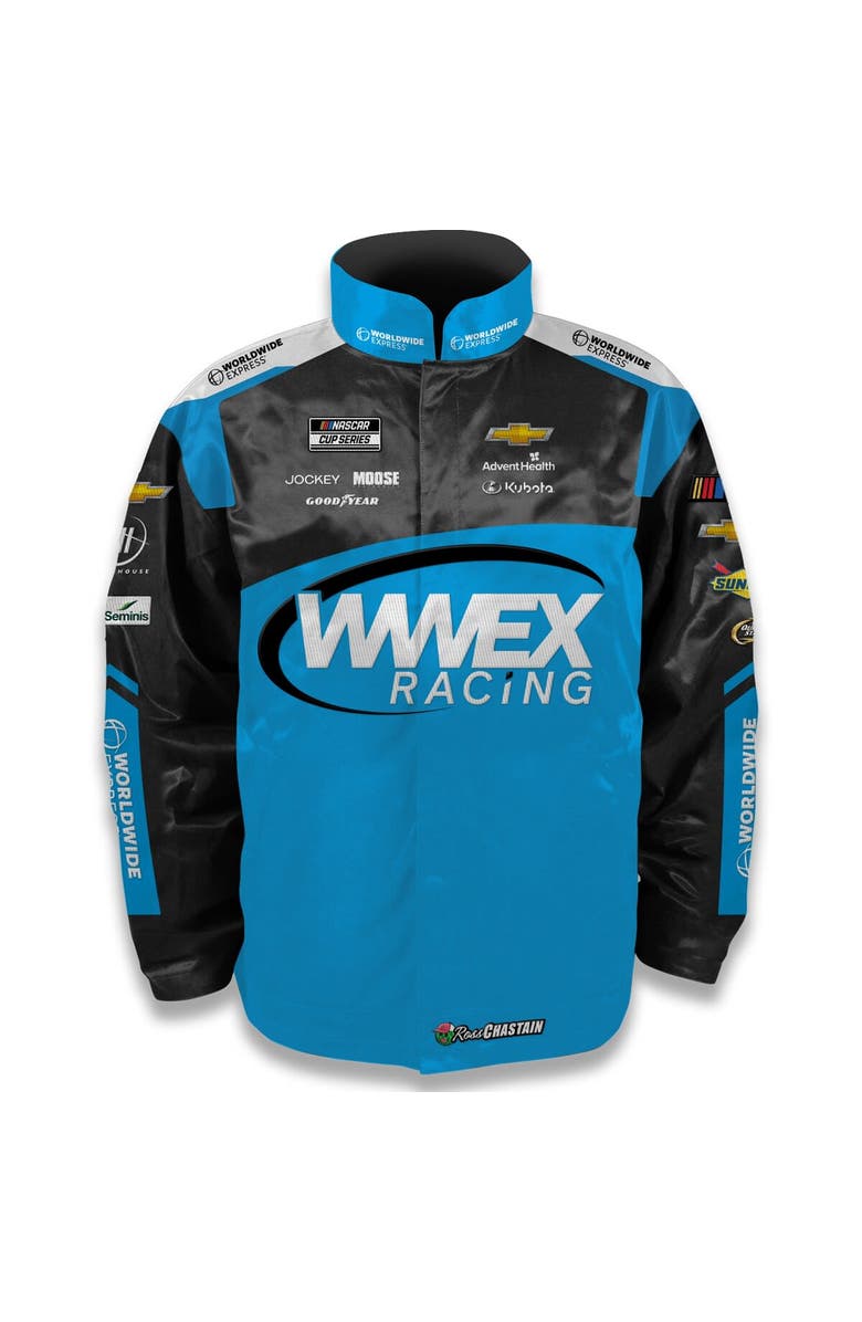 Trackhouse Racing Team Collection Men's Trackhouse Racing Team Collection Black Ross Chastain WWEX Nylon Uniform Full-Snap Jacket, Alternate, color, Black