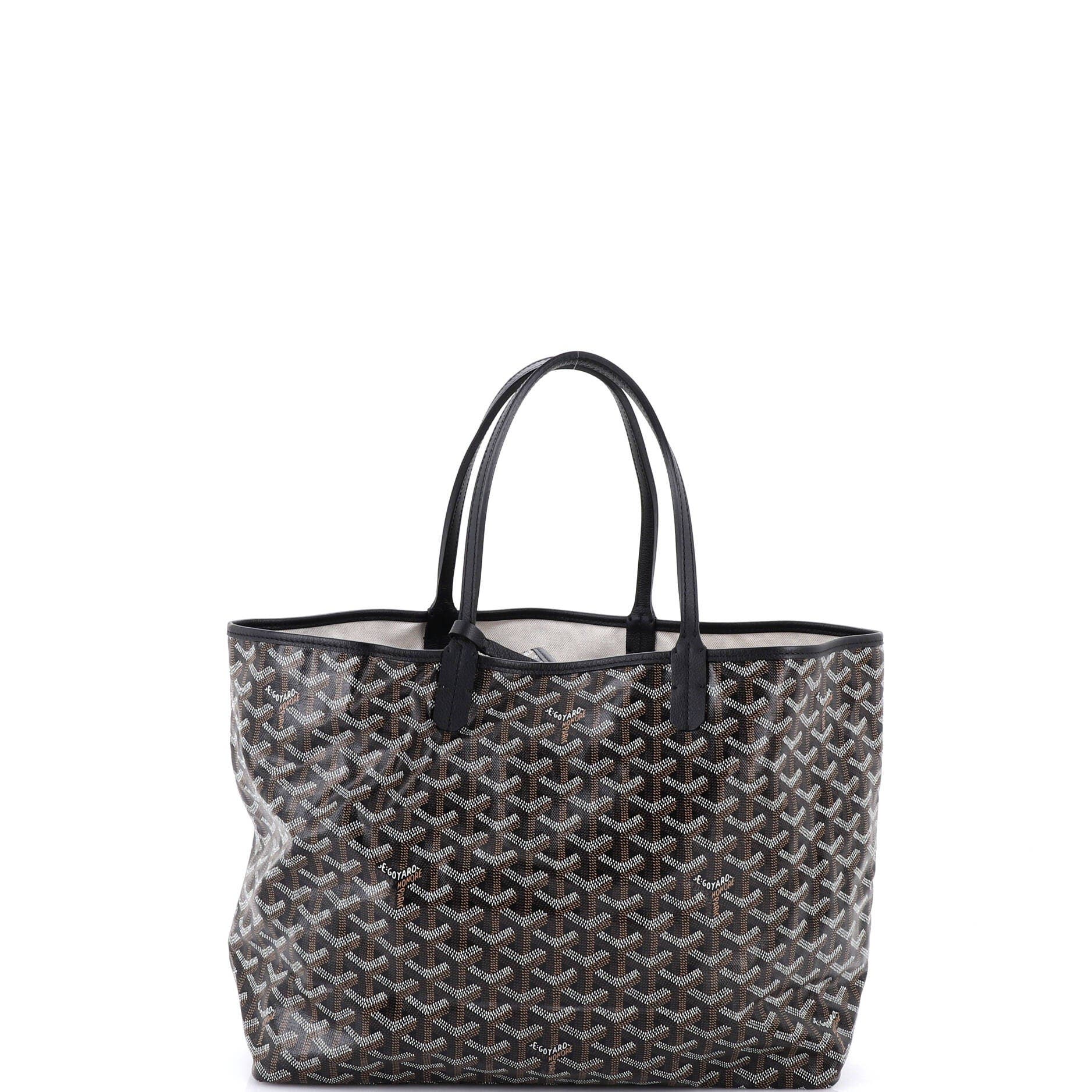 Pre-Owned Goyard Saint Louis Tote Printed Coated Canvas PM, Main, color, Black