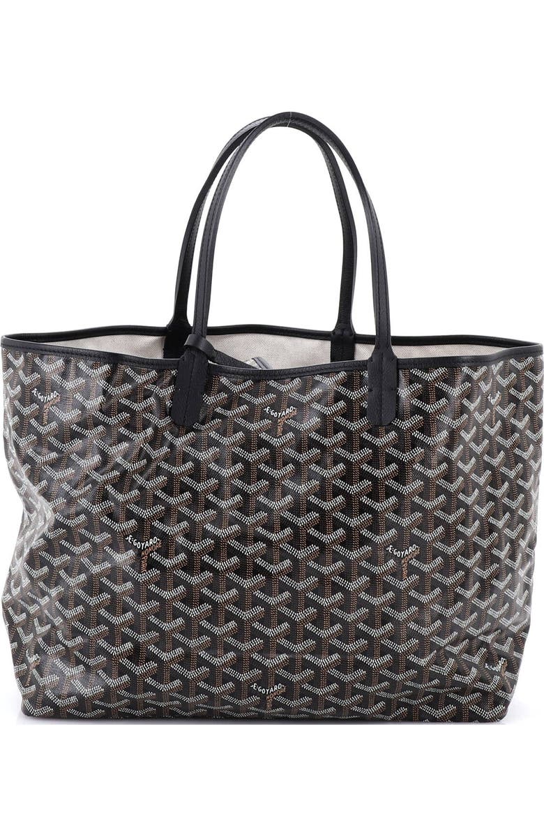 Pre-Owned Goyard Saint Louis Tote Printed Coated Canvas PM, Main, color, Black