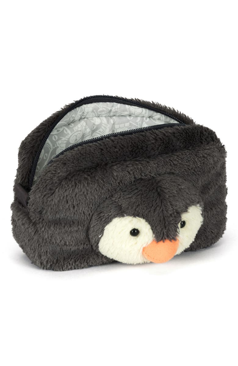 Jellycat Kids' Peanut Penguin Plush Pouch, Main, color, Grey