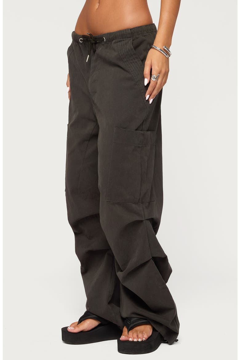 Emzi Baggy Cotton Cargo Pants, Alternate, color, BLACK-WASHED