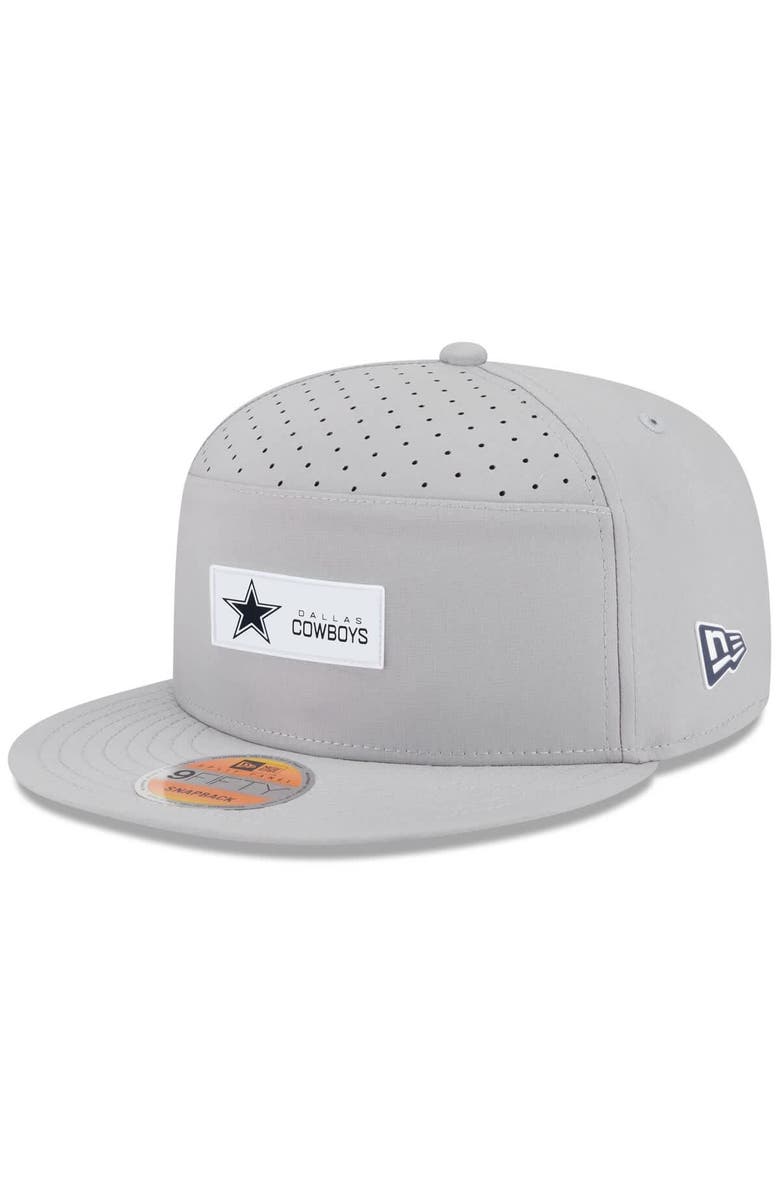 New Era Men's New Era Gray Dallas Cowboys 2025 Sideline Split Panel 9FIFTY Snapback Hat, Main, color, Gray