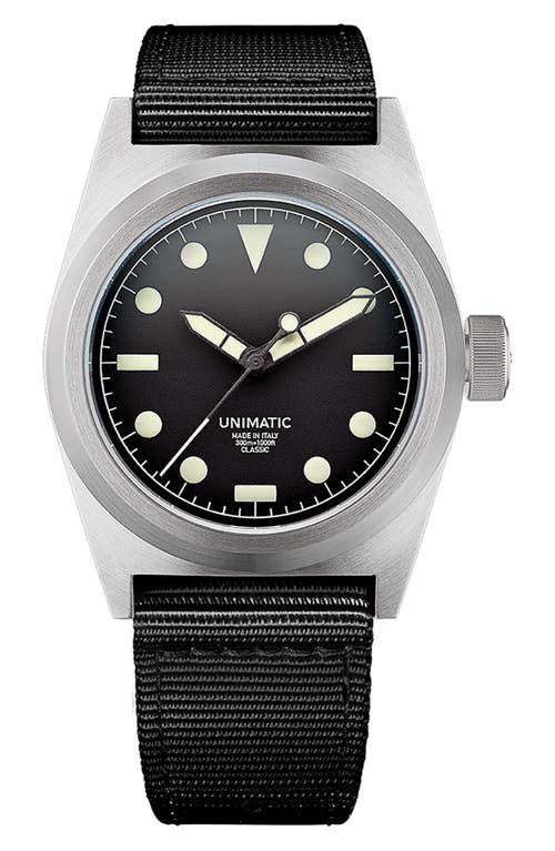 Unimatic Modello Due Automatic Nato Strap Classic Watch, 37mm X 39mm In Black Steel