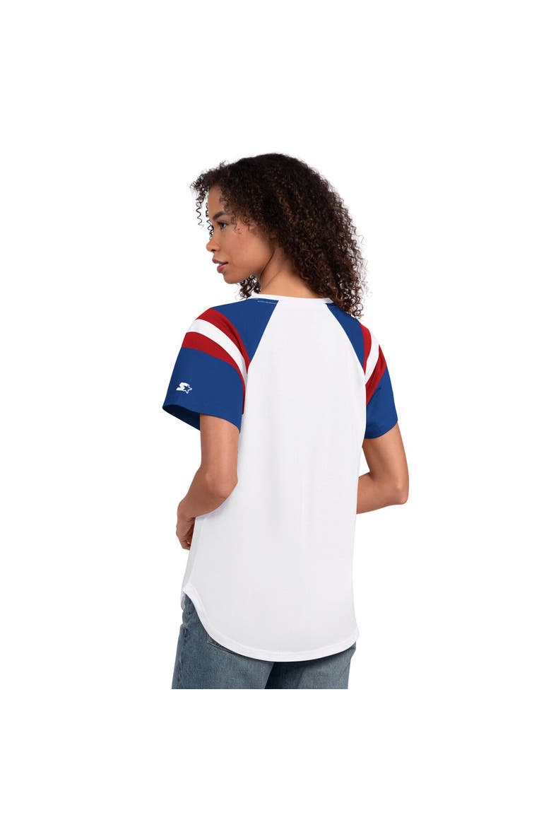 Women's Starter  White Buffalo Bills Game On Notch Neck T-Shirt, Alternate, color, White