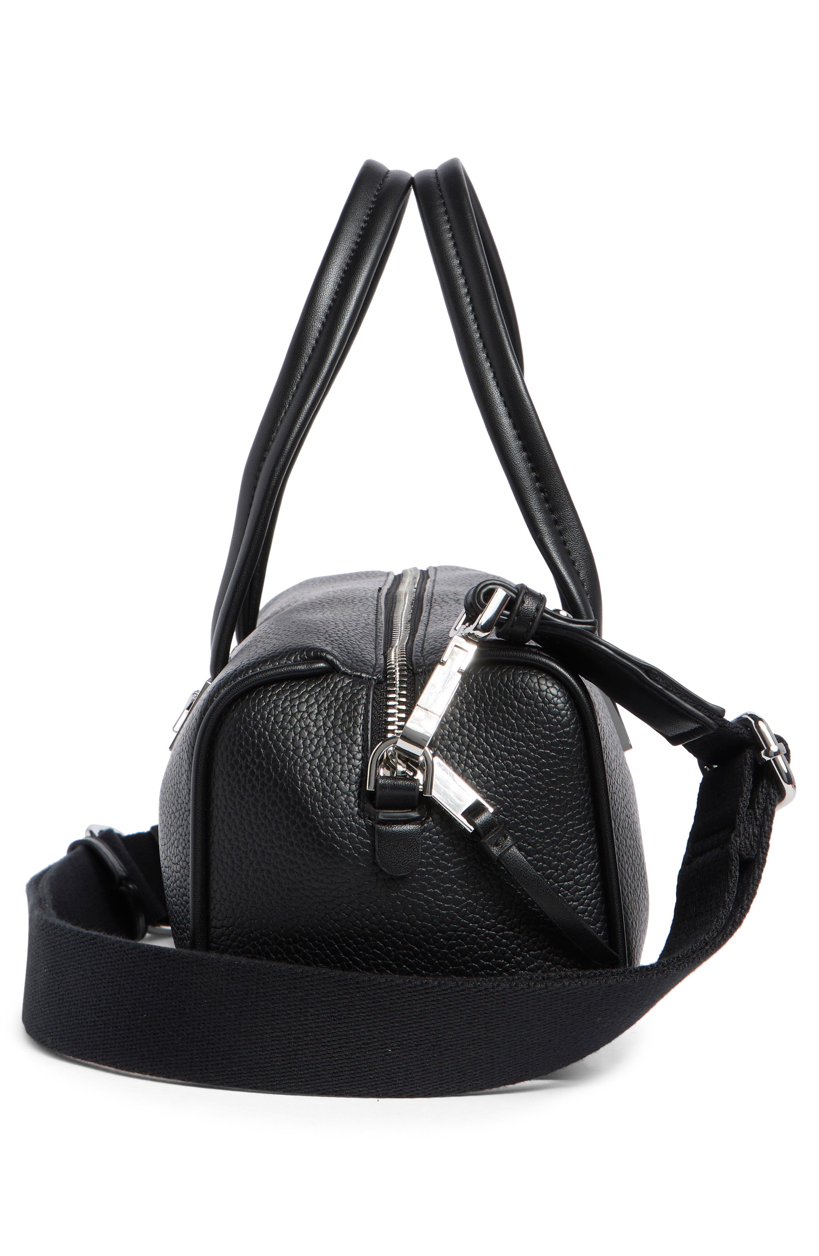 Calvin Klein Rue Satchel Bag, Alternate, color, Black/ Silver