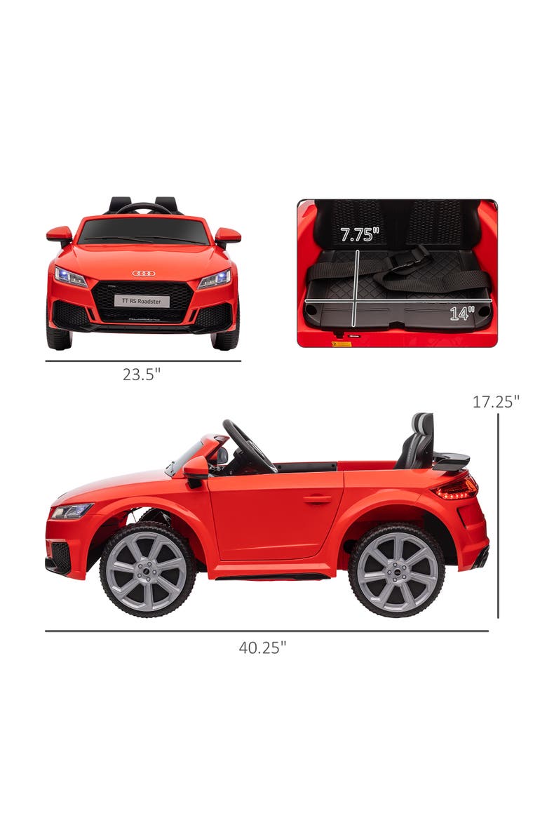 Aosom 6V Ride On Car with Licensed Audi TT RS, Remote Control, Horn, Alternate, color, Red