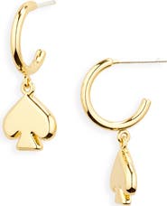 Kate Spade New York everyday spade drop huggie hoop earrings