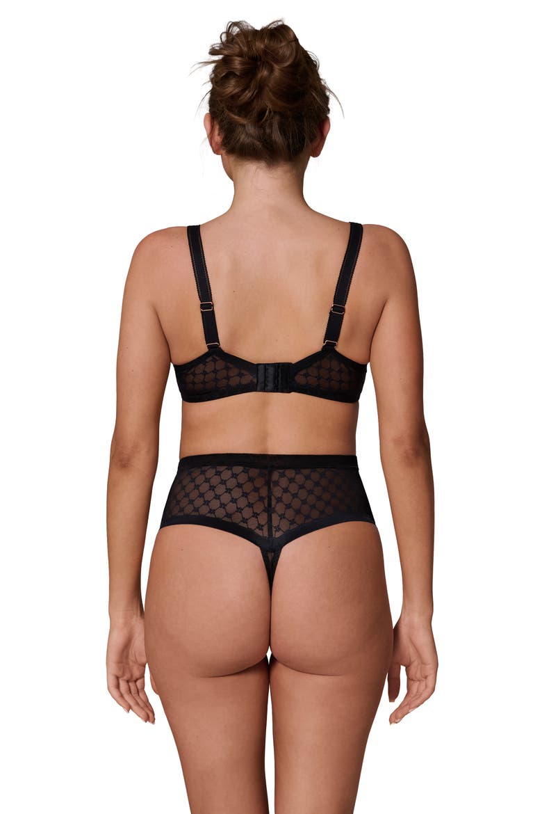 Plume Embroidered Bralette, Alternate, color, BLACK