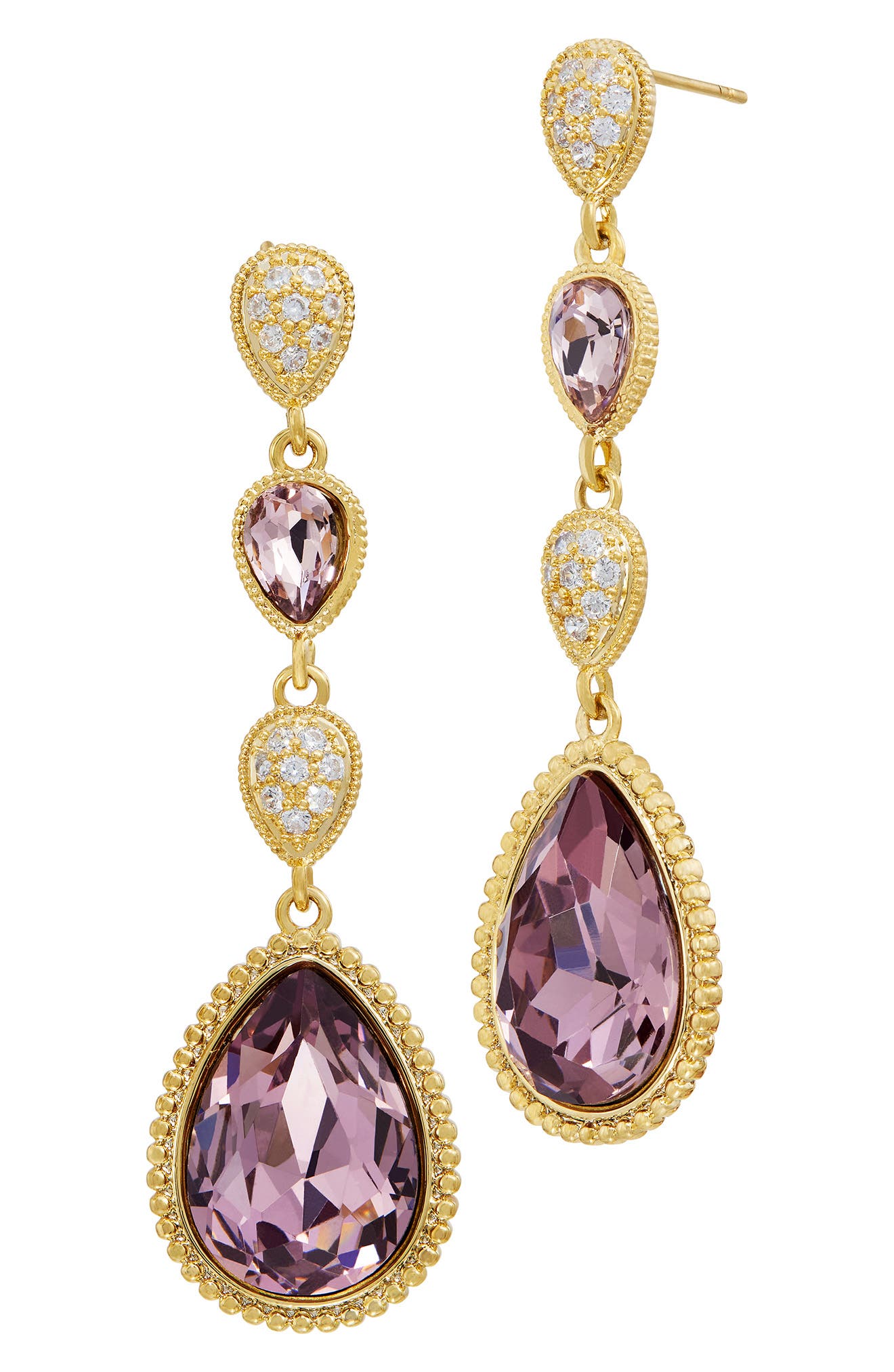 Crystal & Cubic Zirconia Pear Drop Earrings