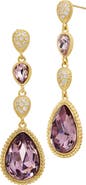 SAVVY CIE JEWELS Crystal & Cubic Zirconia Pear Drop Earrings