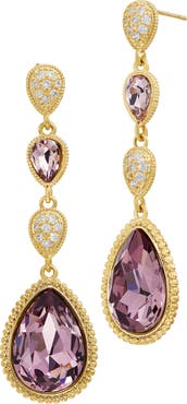 SAVVY CIE JEWELS Crystal & Cubic Zirconia Pear Drop Earrings