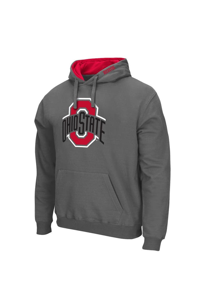 Men's Colosseum Charcoal Ohio State Buckeyes Arch & Logo 3.0 Pullover Hoodie, Alternate, color, Charcoal