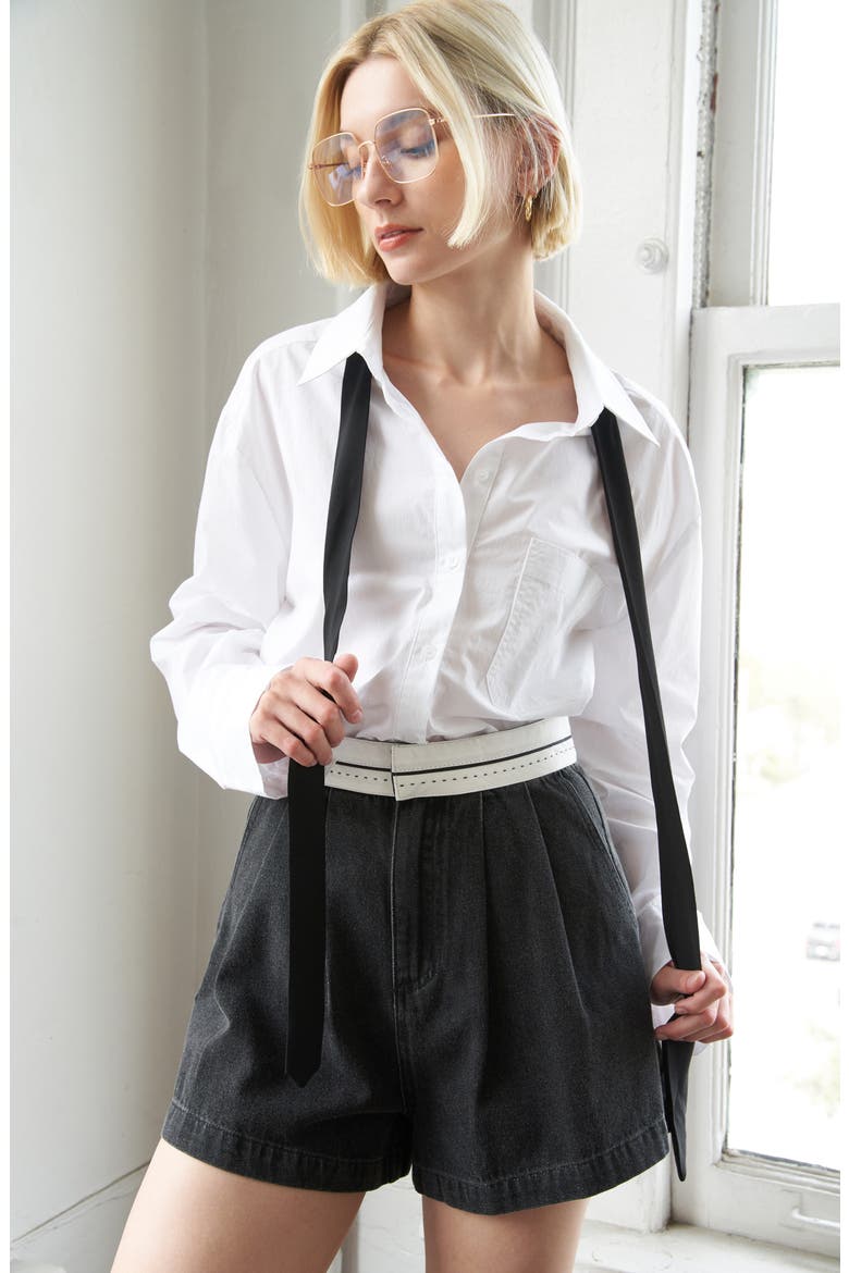 DENIM SHORT, Alternate, color, BLACK