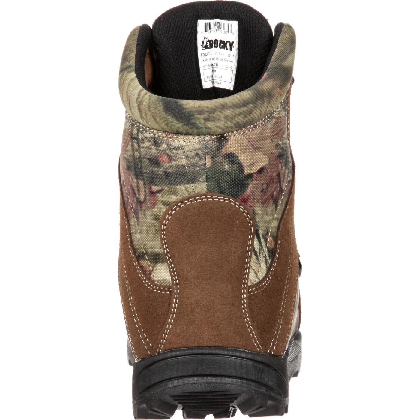Rocky Waterproof Kids' Hunting Waterproof 800G Insulated Boot, Alternate, color, Brown And Mossy Oak Country