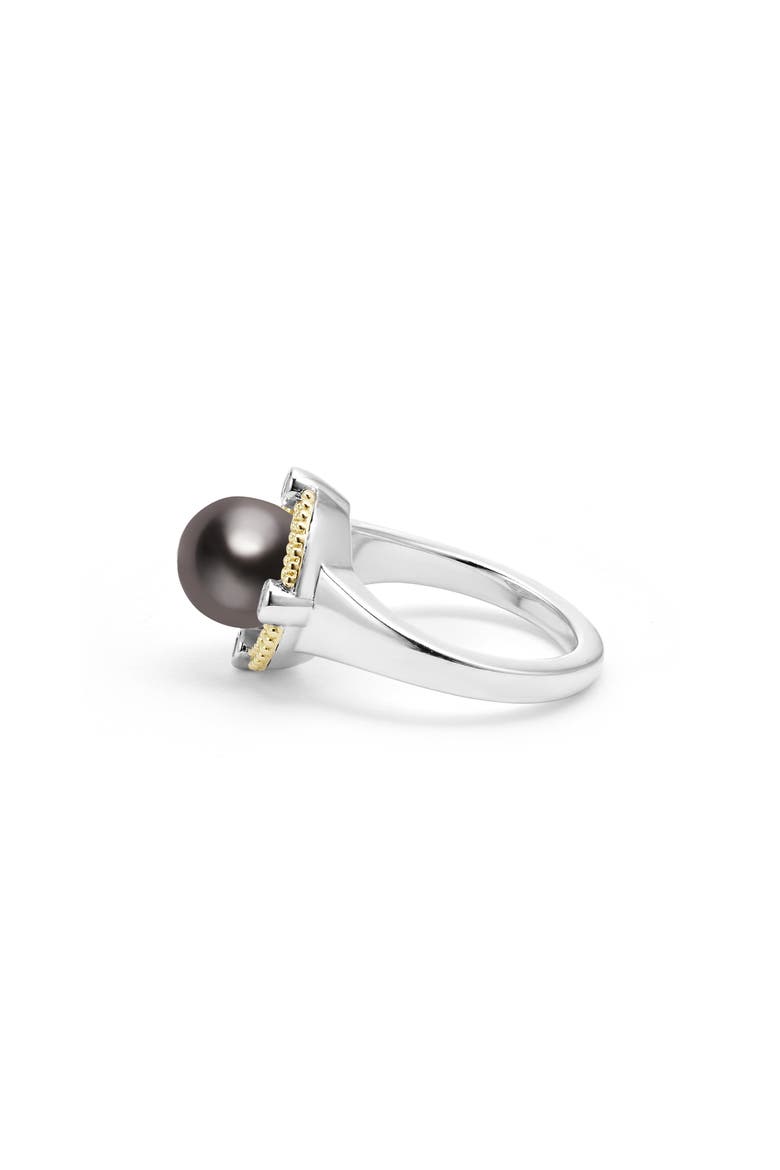 Luna Freshwater Pearl & Diamond Lux Ring, Alternate, color, LUNA BLK