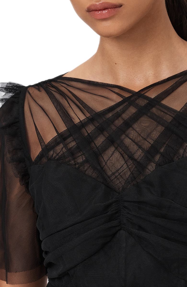 AllSaints Madi Tulle Dress, Alternate, color, Black
