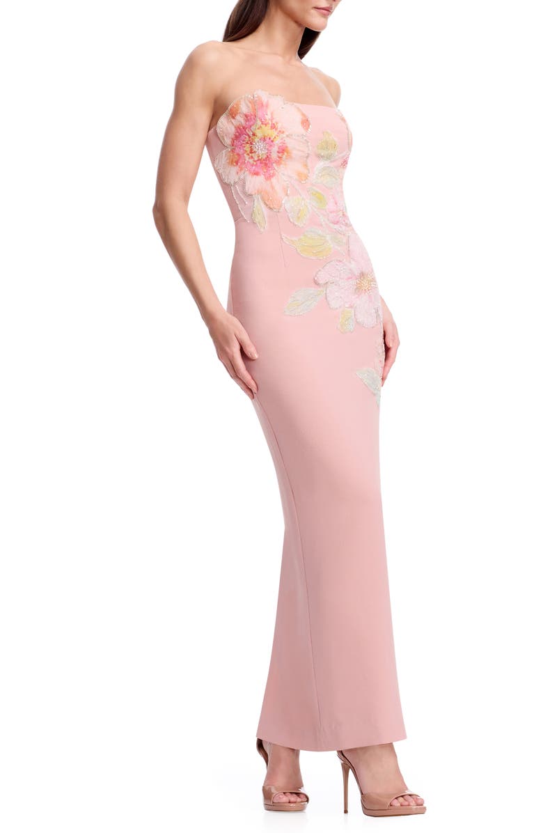 Dress the Population Viviana Sequin Floral Strapless Column Gown, Alternate, color, Blush Multi