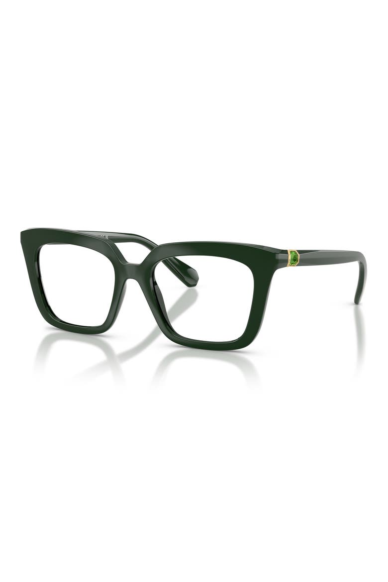 51mm Square Optical Glasses, Alternate, color, GREEN/ DEMO LENS