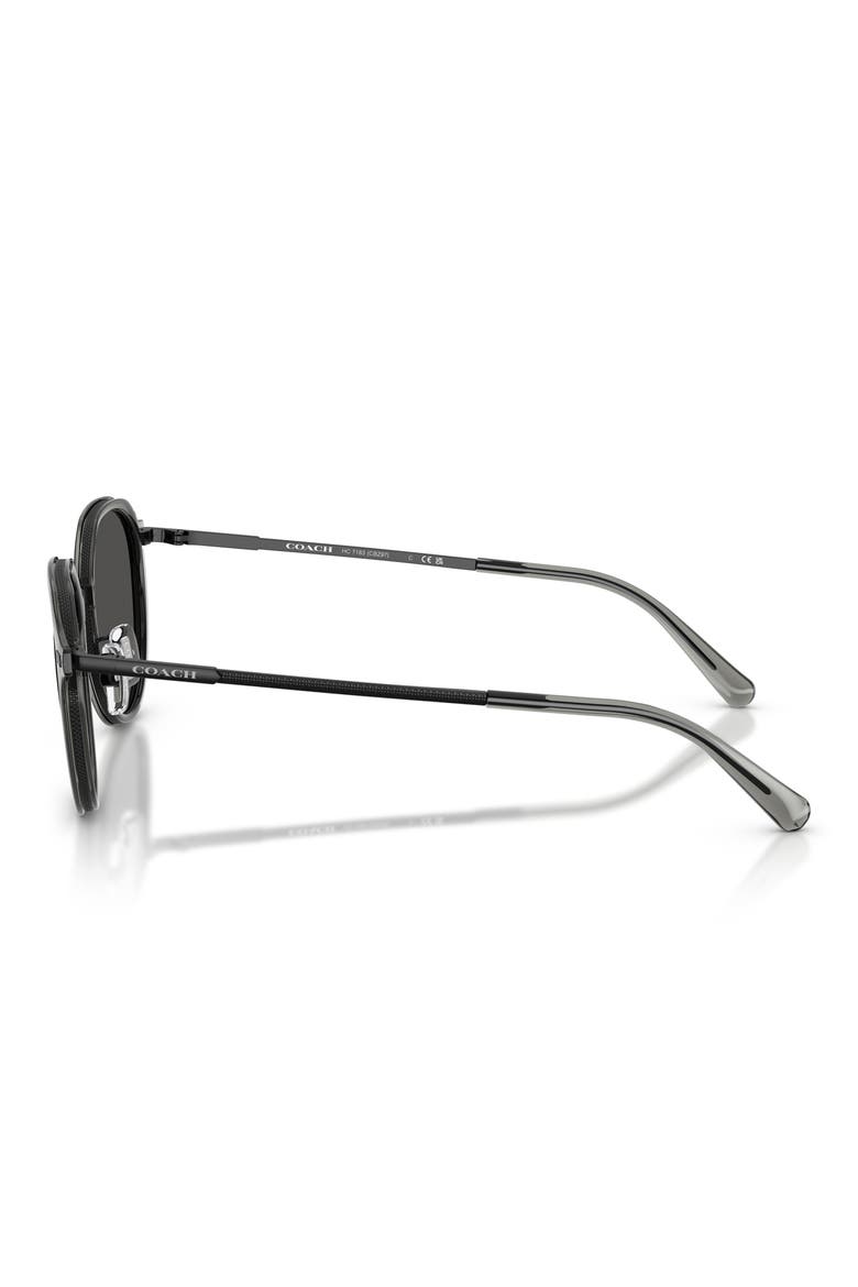 57mm Irregular Round Sunglasses, Alternate, color, SATIN BLACK / GREY SOLID