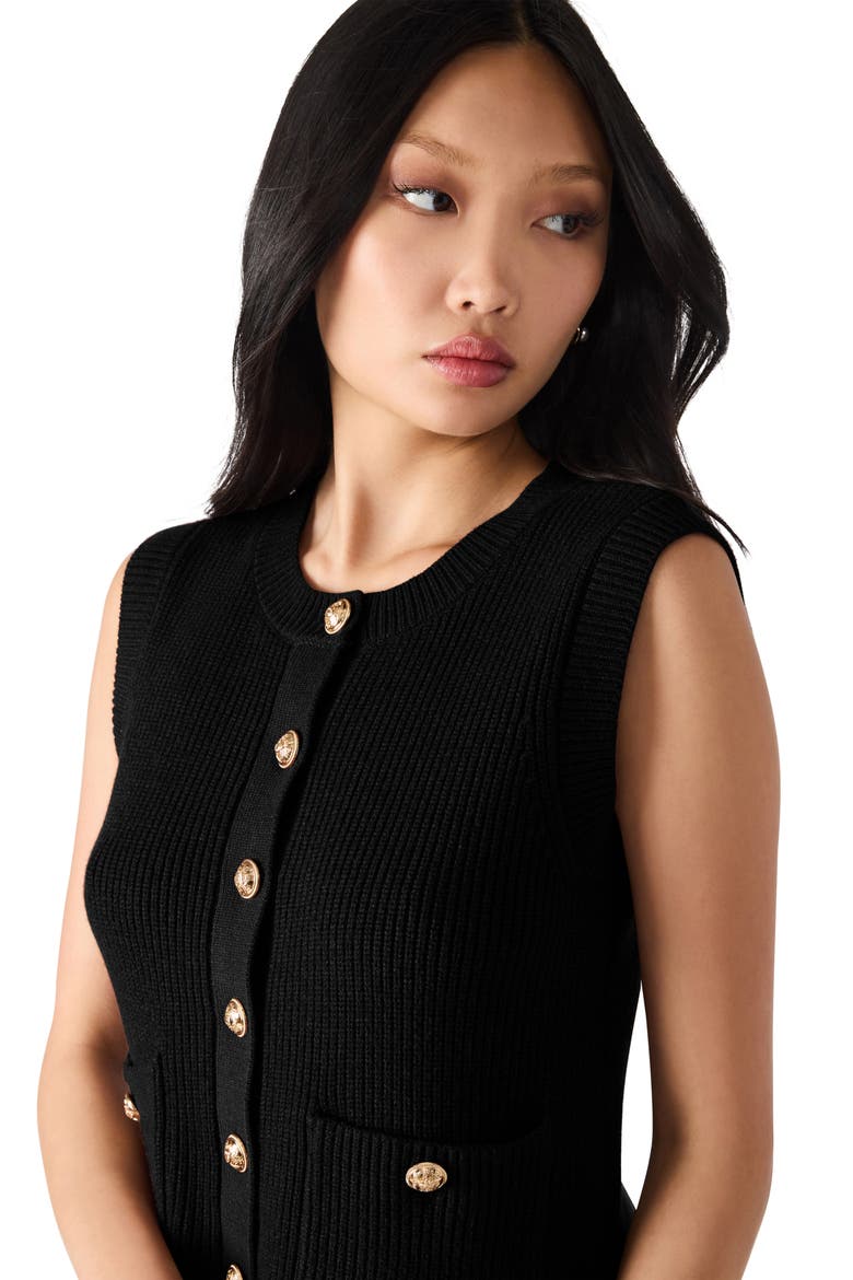 Aliya Sweater Vest, Alternate, color, BLACK