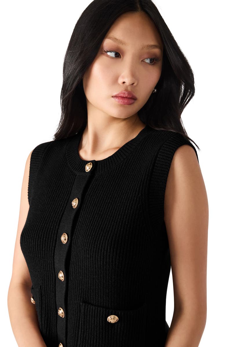 Steve Madden Aliya Sweater Vest, Alternate, color, Black