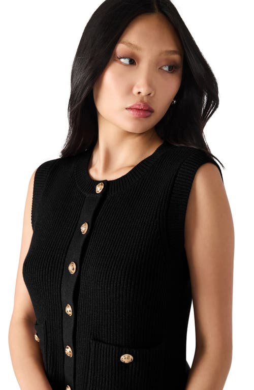 Steve Madden Aliya Sweater Vest In Black