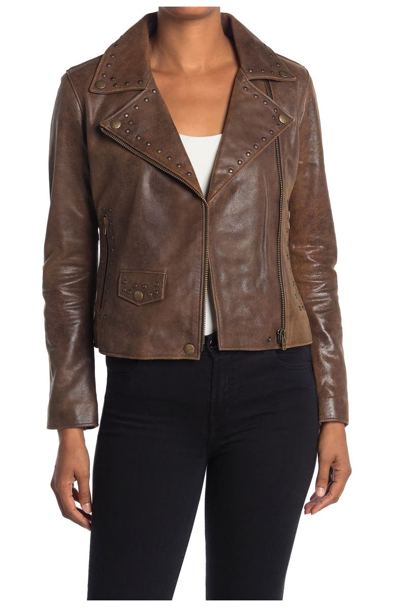 Frye Vintage Stud Biker Jacket, Alternate, color, 