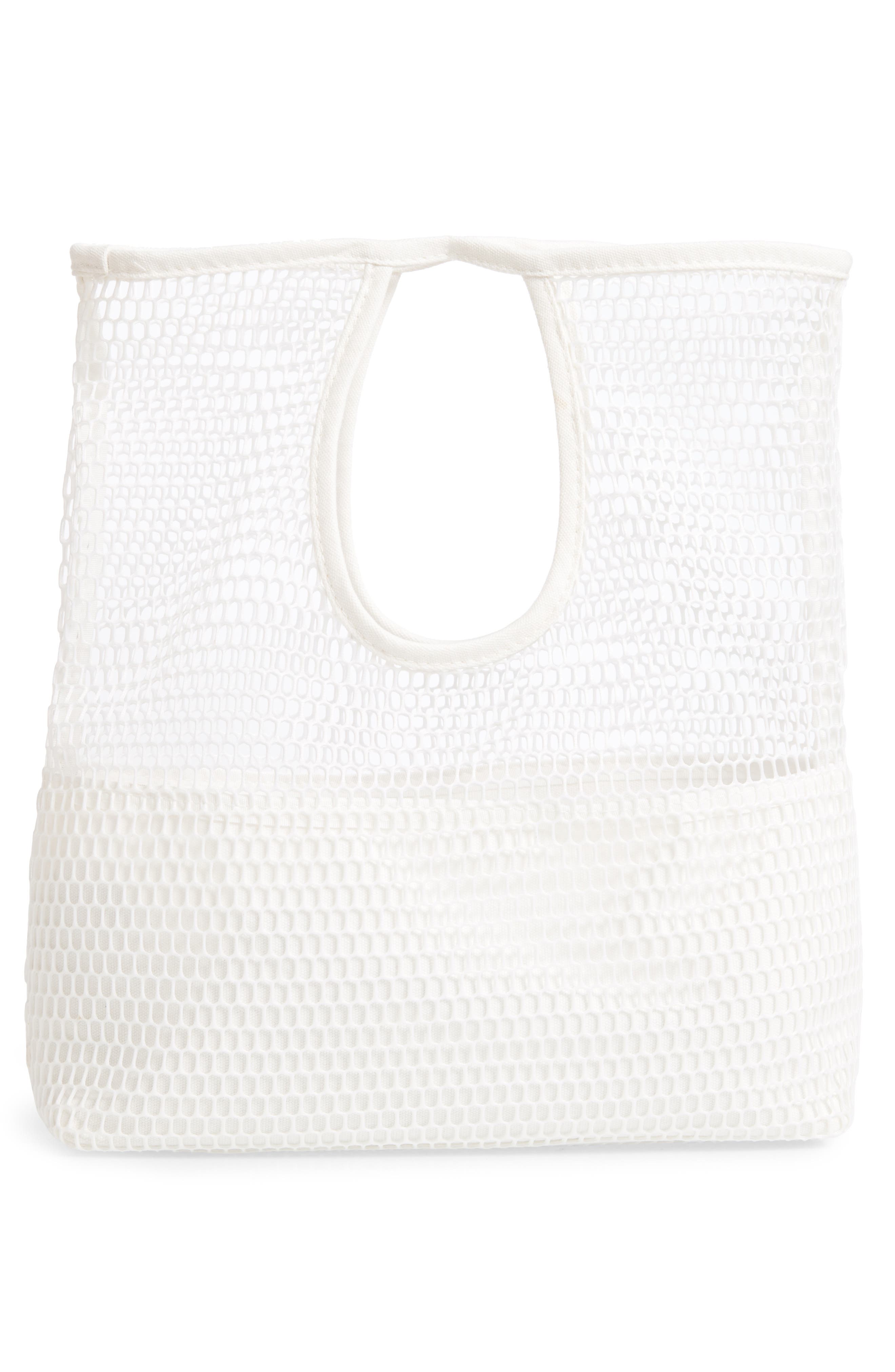 Netted Tote, Alternate, color, WHITE
