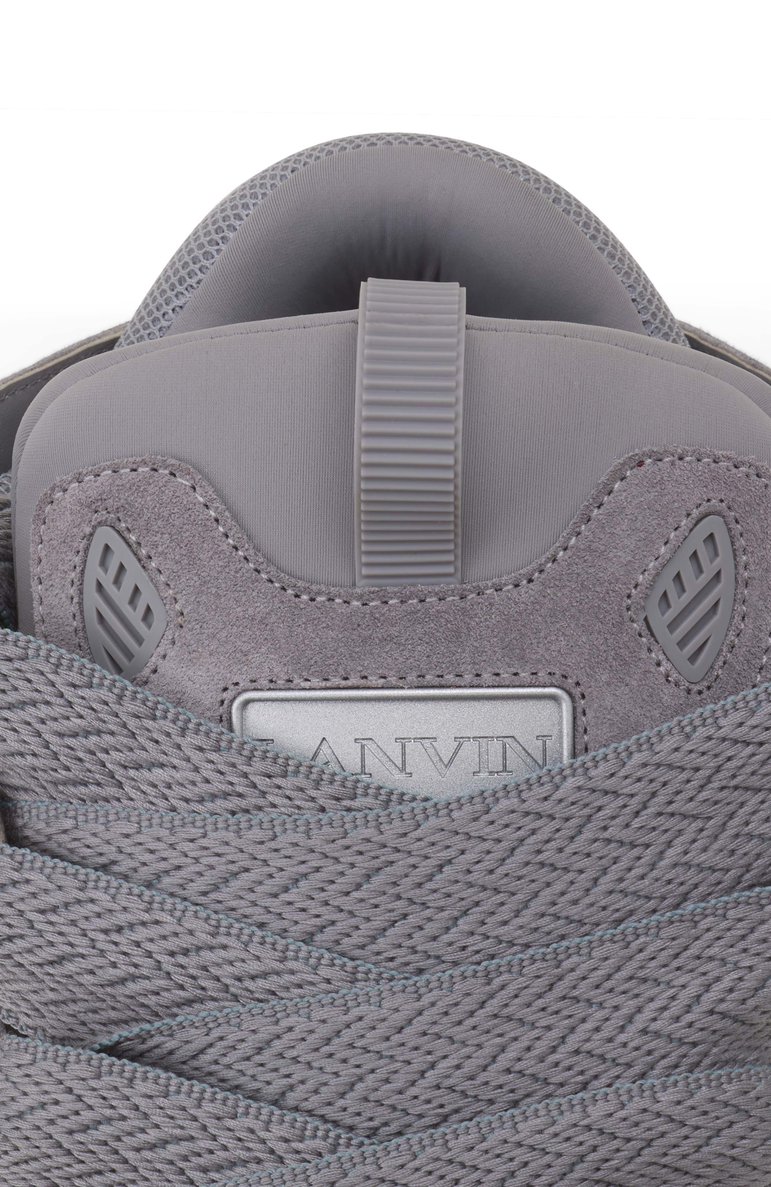Lanvin Curb Monochrome Suede Sneakers, Alternate, color, Light Grey
