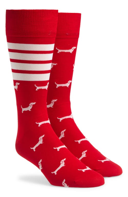 THOM BROWNE THOM BROWNE 4-BAR HECTOR JACQUARD CREW SOCKS 