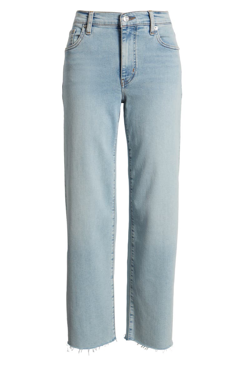 The Mellow Frayed Ankle Straight Leg Jeans, Alternate, color, TRIBUTE RAW FRAY